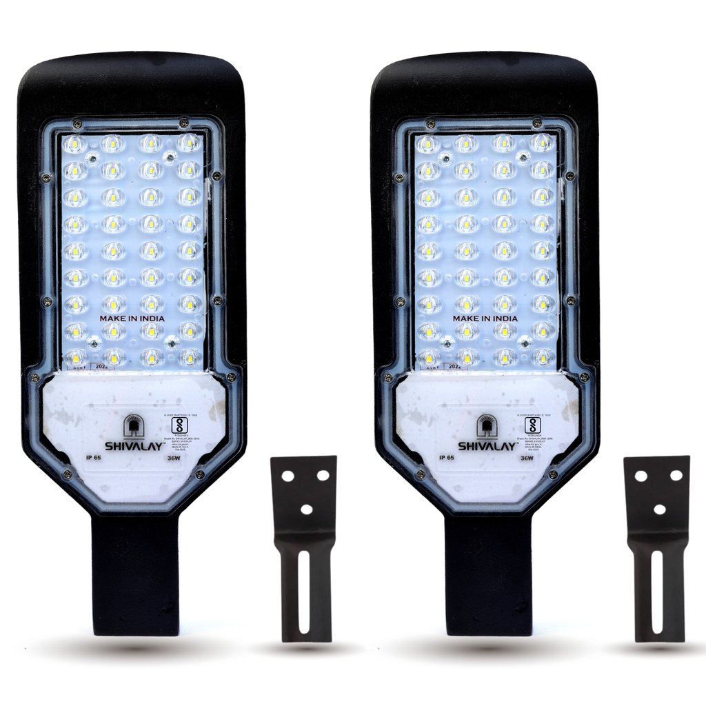 Shivalay 36W LED Street Light with Optical Lens, IP65 Waterproof Outdoor Area Light for Parking Lot, Yard, Road & Garden | Lens Led Street Light | 6500K White Focus | (2)