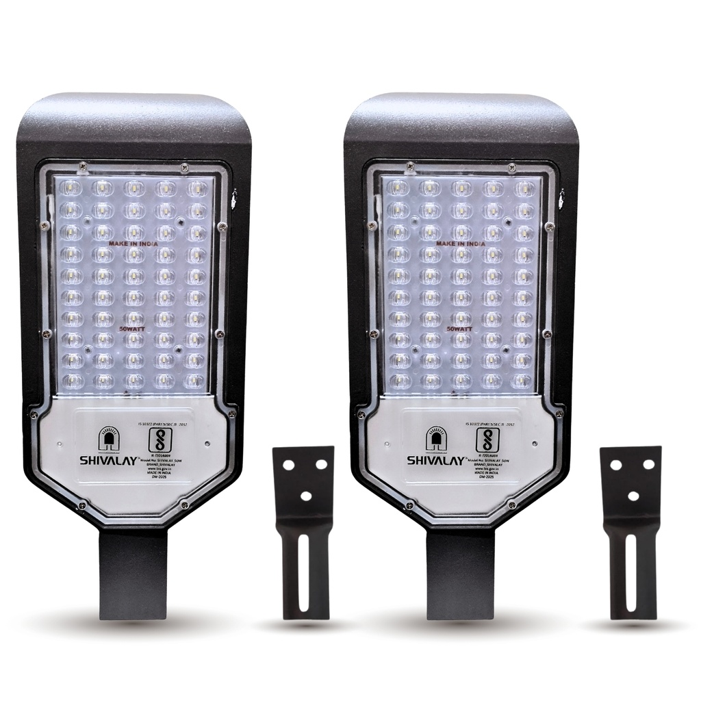 SHIVALAY 50W LED Street Light with Optical Lens, IP65 Waterproof Outdoor Light, High Brightness 6500K Cool White for Road, Garden, Parking, Security & Industrial Use (2)