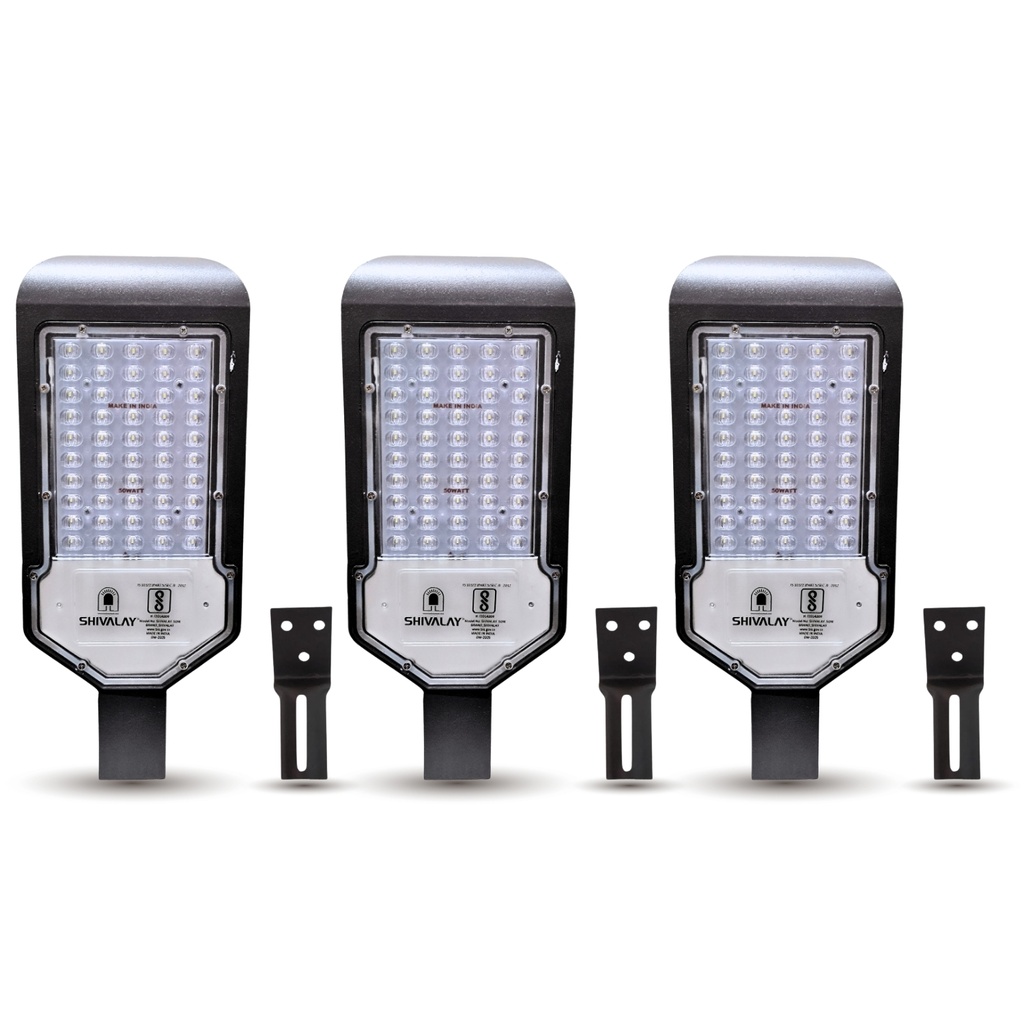 SHIVALAY 50W LED Street Light with Optical Lens, IP65 Waterproof Outdoor Light, High Brightness 6500K Cool White for Road, Garden, Parking, Security & Industrial Use (3)
