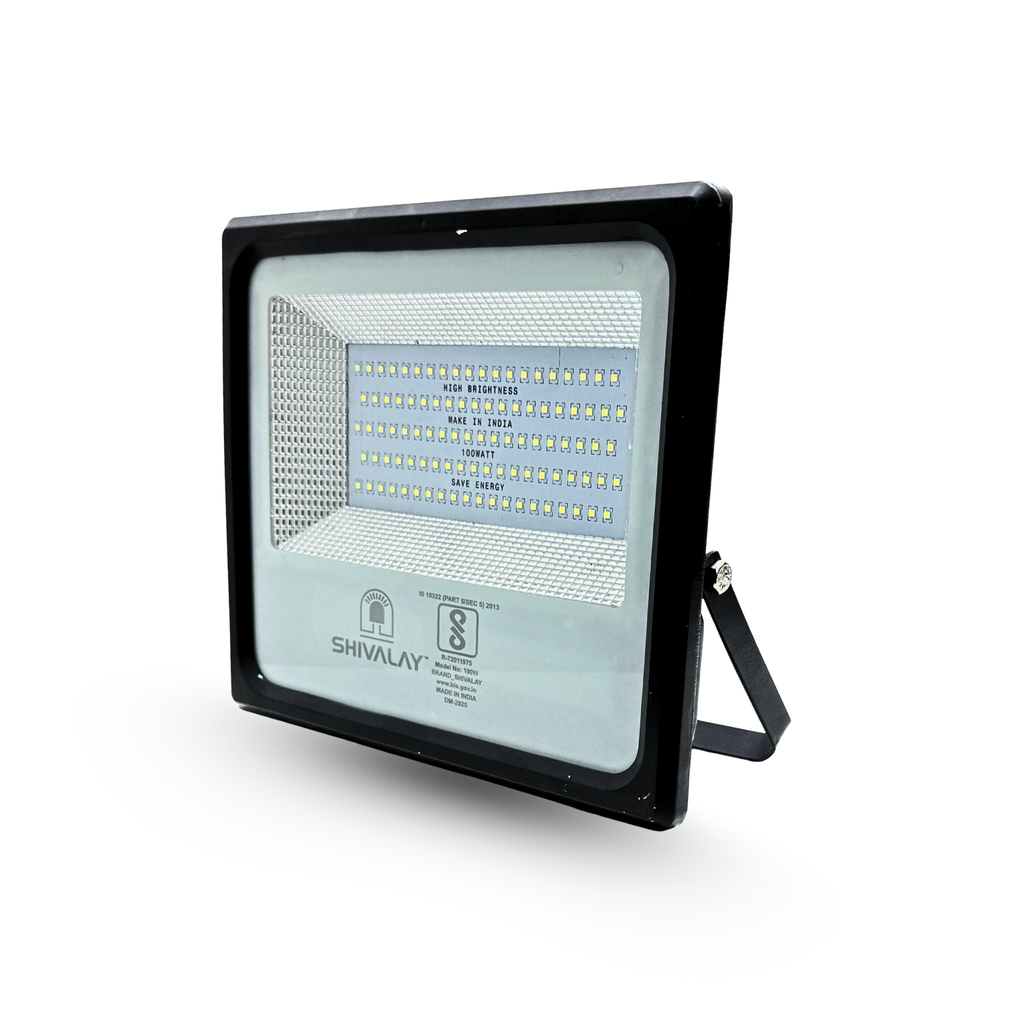 SHIVALAY 100 Watt Slim LED Flood Light Outdoor IP66 Waterproof Surge Protection Focus Light for Factory, Garage, Parking, Garden, Playground & Shop | Cool White | Grey Body | (1)